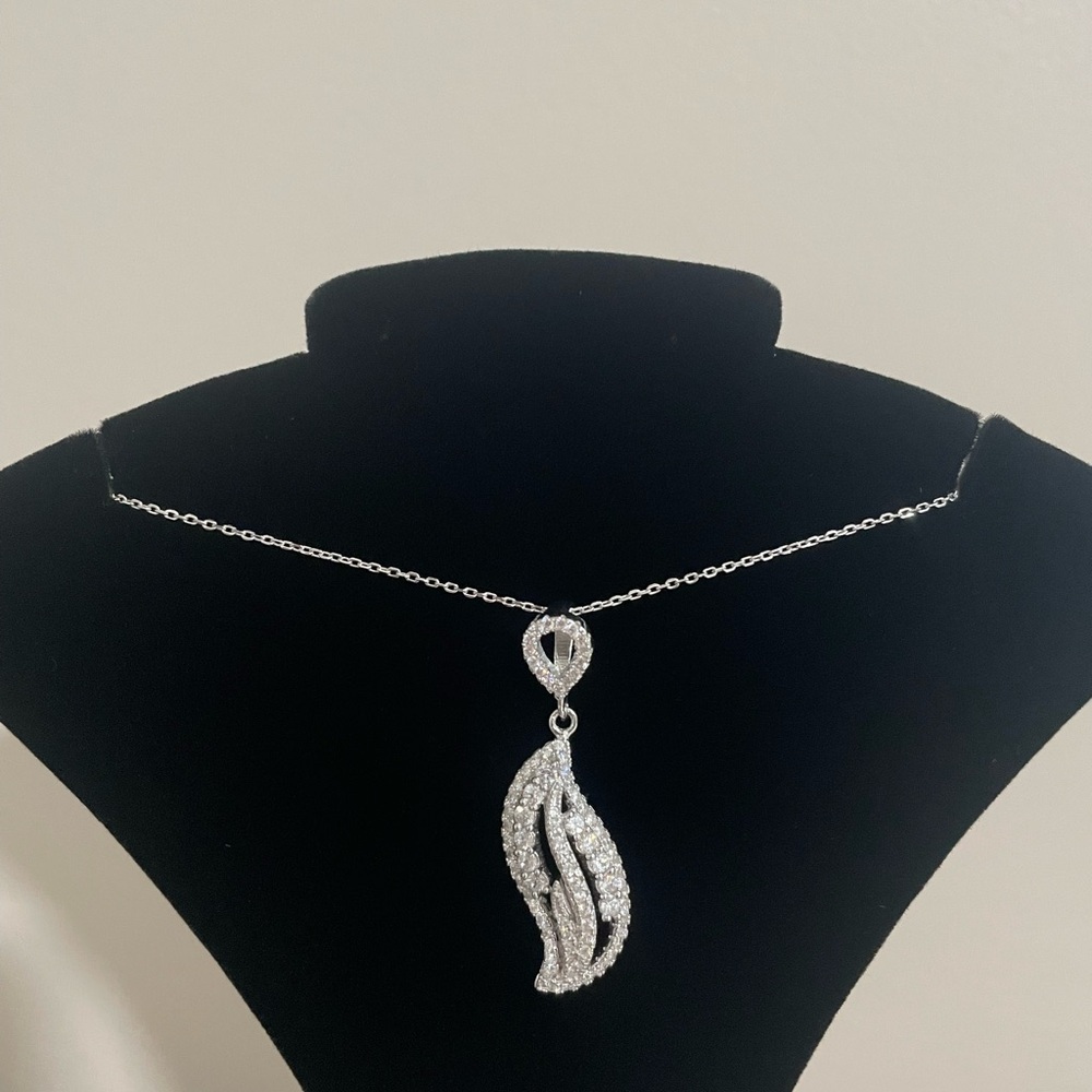 Luxury Sterling Silver 925 CZ Zirconia Necklace